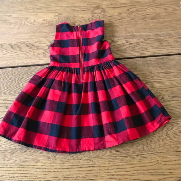 Red and Black Flannel Tartan Dress - 4T - Picture 3 of 4